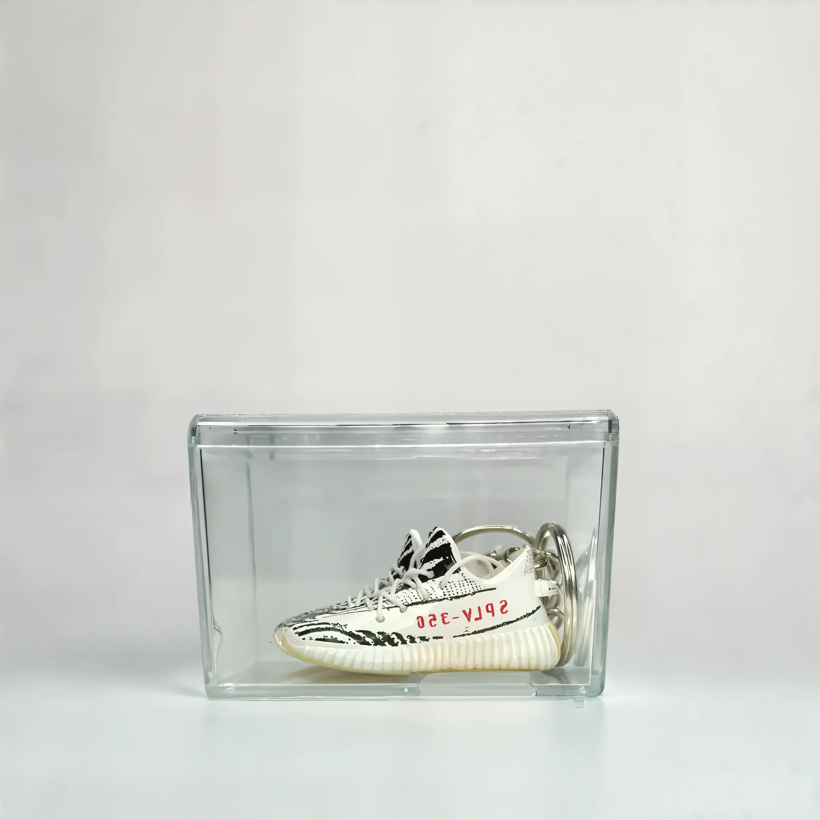 Single MiniSneakers Zebra - Glass Box View
