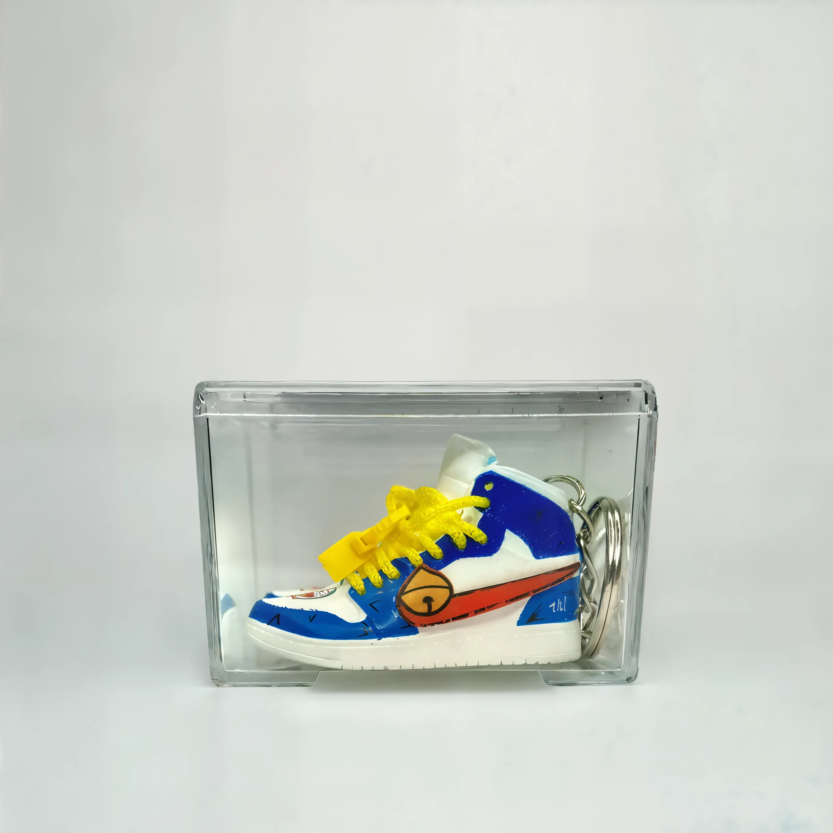 Single MiniSneakers Trainer Blue - Glass Box View