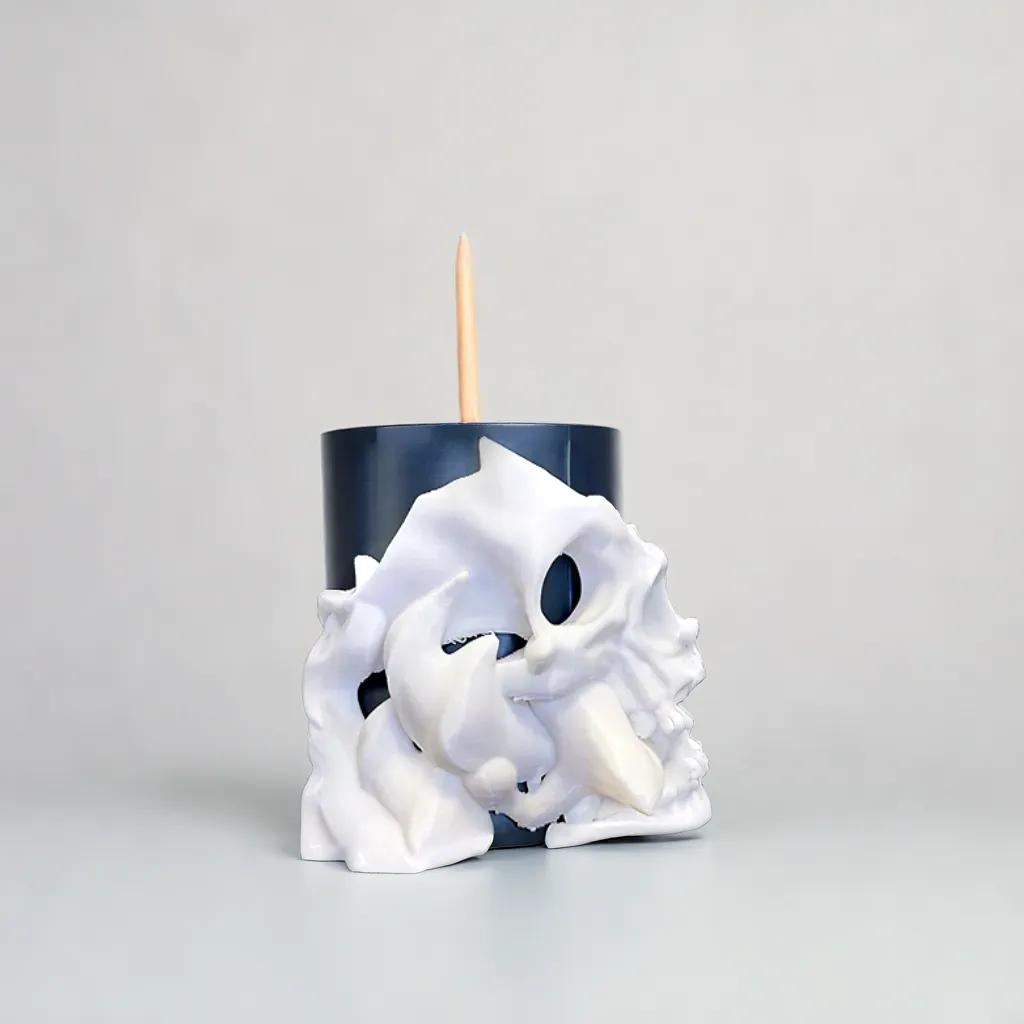 Skull Pencil Holder Organizer - Side View